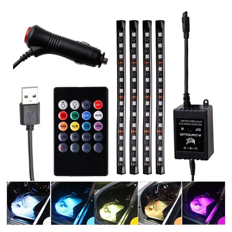 LED RGB Interior Auto – Control prin Telefon / Voce 🚗✨