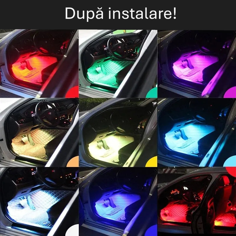 LED RGB Interior Auto – Control prin Telefon / Voce 🚗✨
